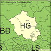 Harrogate postcode map